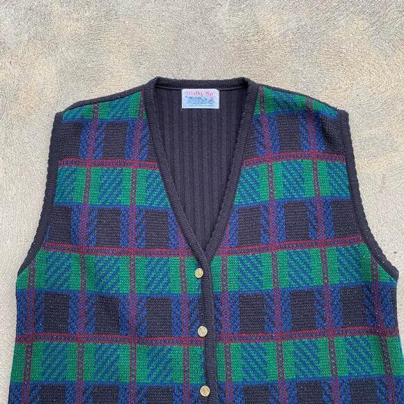 Green Mens Tally Ho Sweater Vest - Picture 2 of 3